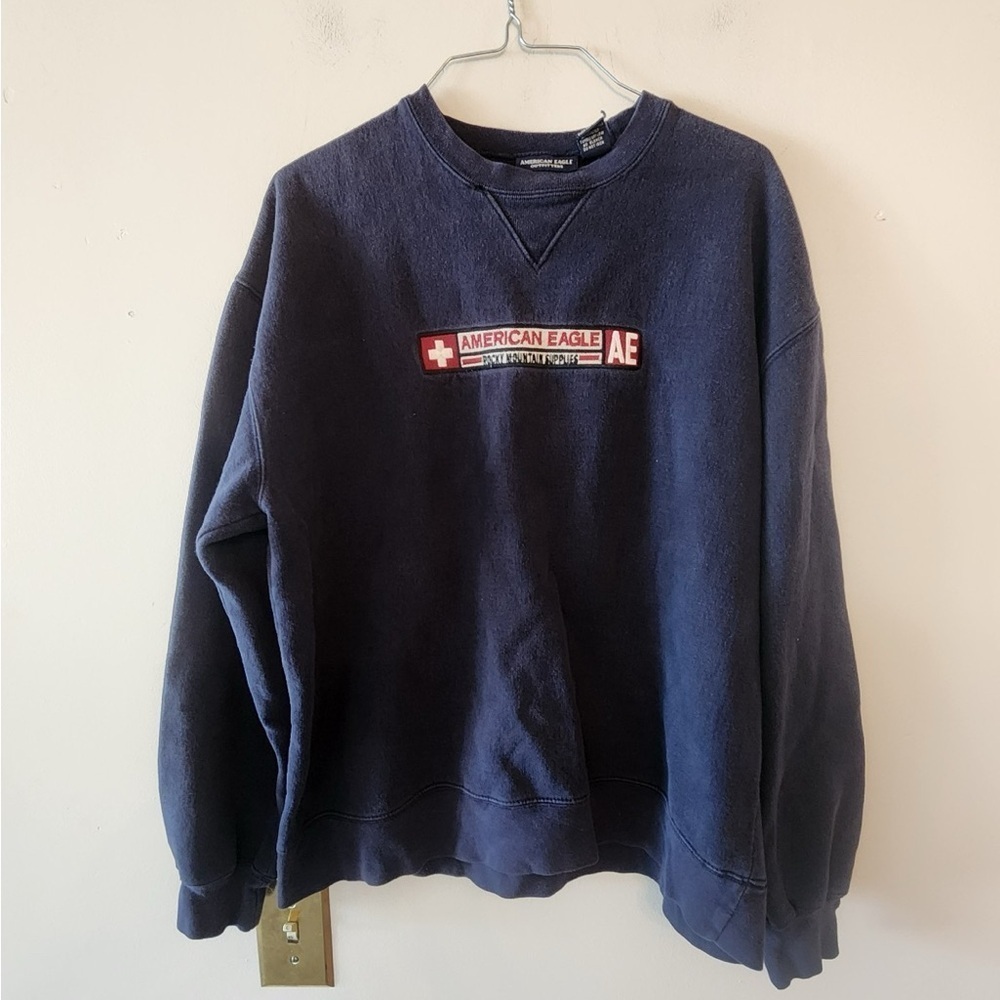 American eagle crewneck sweatshirt size mens small navy blue